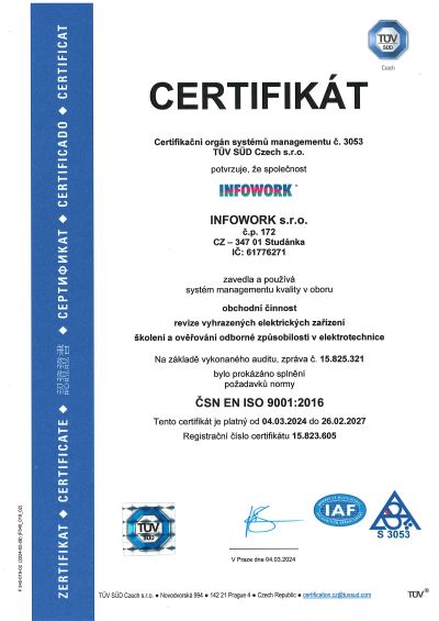 Certifikt ISO 9001